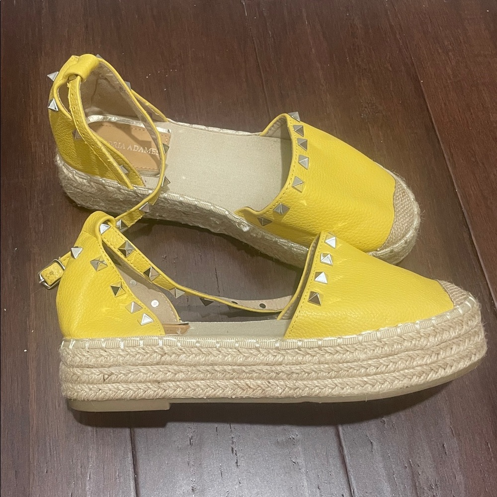 Victoria Adames yellow Studded Espadrilles